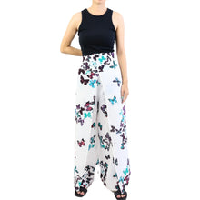 Load image into Gallery viewer, Colorful Butterfly Bamboo Cotton Palazzo Pants in Green PP0076 010118 03