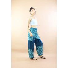 Load image into Gallery viewer, Deep Tone Andala Flower Women Harem Pants In Ocean Blue PP0004 020376 02