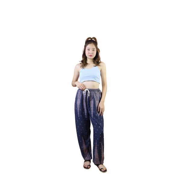 Peacock Feather Drawstring Genie Pants in Navy PP0318 020015 07
