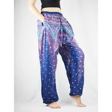 Load image into Gallery viewer, Peacock Unisex Drawstring Genie Pants in Navy Blue PP0110 020007 05
