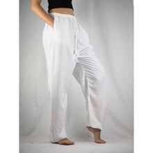 Load image into Gallery viewer, Solid Color Unisex Drawstring Genie Pants in White PP0110 020000 04