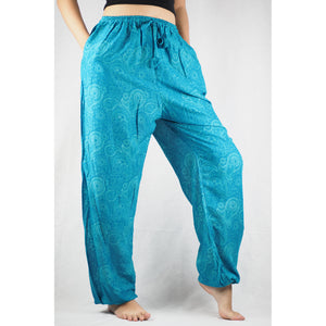 Paisley Mistery Unisex Drawstring Genie Pants in Blue PP0110 020016 04