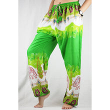 Load image into Gallery viewer, Solid Top Elephant Unisex Drawstring Genie Pants in Green PP0110 020017 02