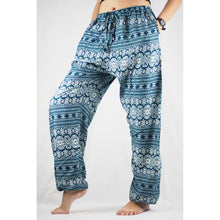Load image into Gallery viewer, Hilltribe strip Unisex Drawstring Genie Pants in Green PP0110 020049 01