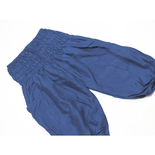 Solid color Unisex Kid Harem Pants in Navy Blue PP0004 020000 03
