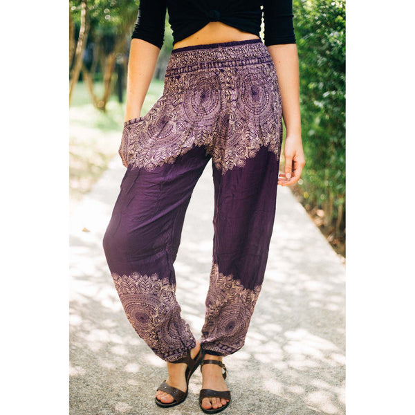 Floral mandala 36 women harem pants in Purple PP0004 020036 01