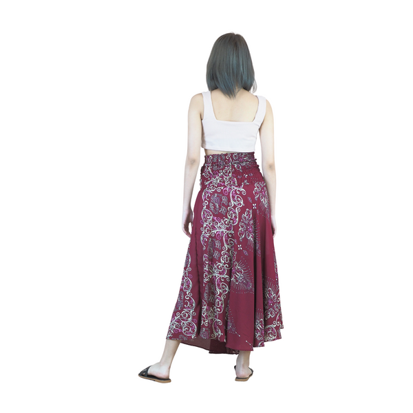 Cosmo Royal Elephant Women's Bohemian Skirt in Red SK0033 020307 04
