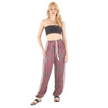 Load image into Gallery viewer, Zebra Stripe Unisex Drawstring Genie Pants in Red PP0318 020041 03