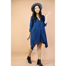 Load image into Gallery viewer, Solid Color Long Sleeve Shirt Dress Asymmetric Women DR0428 010000 00