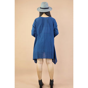 Solid Color Long Sleeve Shirt Dress Asymmetric Women DR0428 010000 00