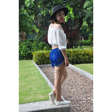 Load image into Gallery viewer, Side Sunflower Women&#39;s Pompom Shorts Pants in Blue PP0228 020141 04
