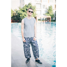 Load image into Gallery viewer, African Elephant 4 men/women harem pants in Navy blue PP0004 020004 04