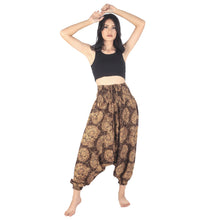 Load image into Gallery viewer, Floral Classic Unisex Aladdin drop crotch pants in Brown PP0056 020098 01