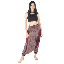 Load image into Gallery viewer, Floral Mandala Unisex Aladdin drop crotch pants in Red PP0056 020036 05