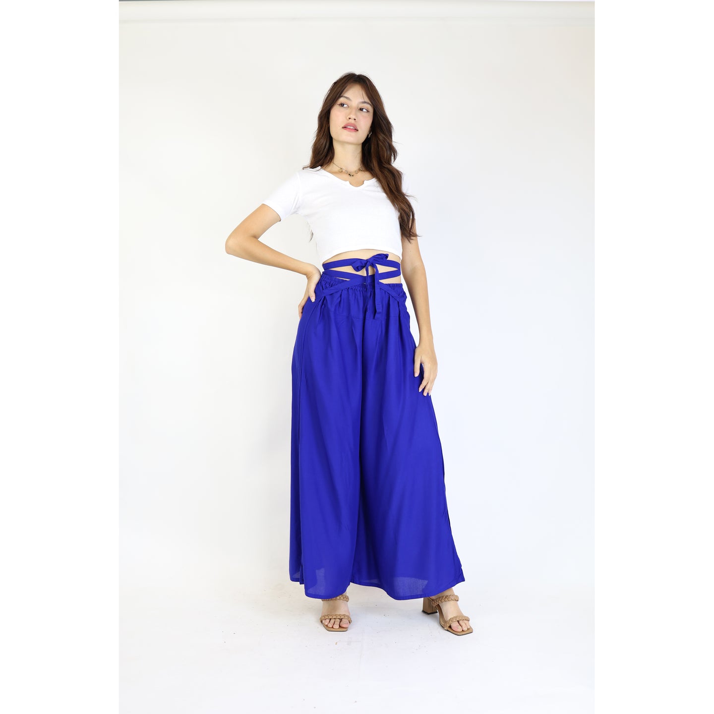 Solid Color Women Blooming Pants in Royal  Blue PP0204 020000 02
