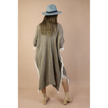 Load image into Gallery viewer, Fall and Winter Collection Organic Cotton Solid Color Dress wih Fringe LI0054 000001 00