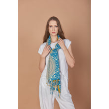 Load image into Gallery viewer, 2 Tone Mandala Scarf in Light Blue JK0038 020032 03