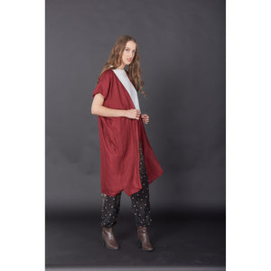 Solid Color Women's Kimono in Burgundy JK0030 020000 15
