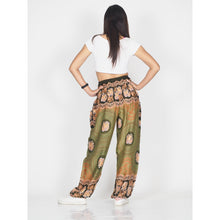 Load image into Gallery viewer, Mandala elephant 71 women harem pants in Olive PP0004 020071 02