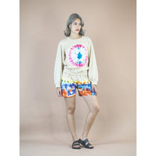 Load image into Gallery viewer, Tie dye women&#39;s long sleeve with short pant in Cream JP0094 019000 19
