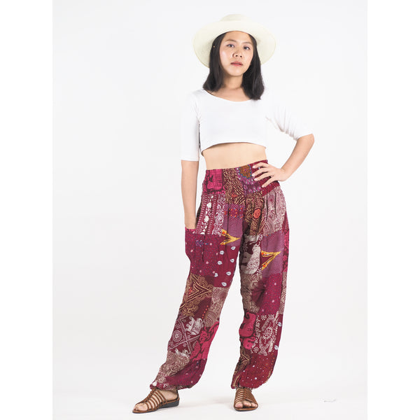 Patchwork Unisex Harem Pants in Red PP0004 028000 12
