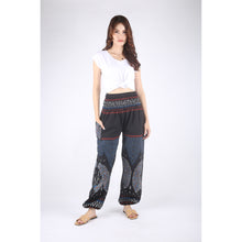 Load image into Gallery viewer, Rooster Boho Folklore Unisex Cotton Harem pants in Black PP0004 010095 01