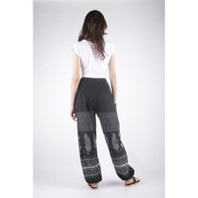 Load image into Gallery viewer, Rooster Folklore Stripes Unisex Cotton Harem pants in Black PP0004 010098 01