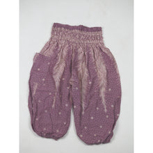 Load image into Gallery viewer, Peacock Feather Dream Unisex Kid Harem Pants in Pink PP0004 020015 05