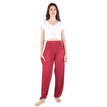 Load image into Gallery viewer, Solid Color Unisex Harem Pants Spandex in Bright Red PP0004 070000 12