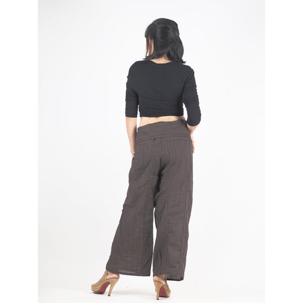 Solid Color Unisex Fisherman Yoga Long Pants in Dark Brown PP0007 010000 16