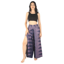 Load image into Gallery viewer, Peacock Feather Dream Women Palazzo Pants in Navy PP0076 020015 07
