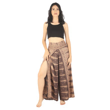 Load image into Gallery viewer, Peacock Feather Dream Women Palazzo Pants in Brown PP0076 020015 08