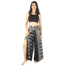 Load image into Gallery viewer, Peacock Feather Dream Women Palazzo Pants in Black PP0076 020015 09