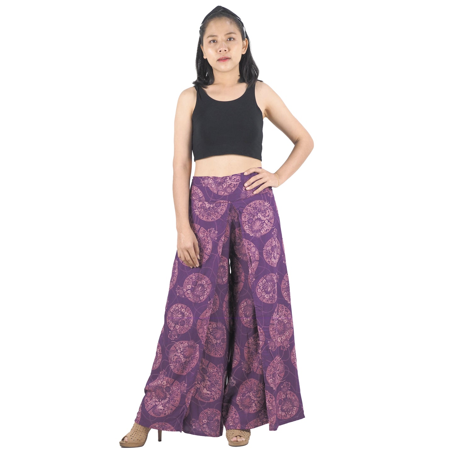 Floral Classic Women Palazzo Pants in Purple PP0076 020098 10