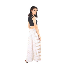 Load image into Gallery viewer, Peacock Feather Dream Women Palazzo Pants in White Gold PP0076 020015 12