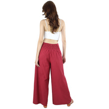 Load image into Gallery viewer, Solid Color Bamboo Cotton Palazzo Pants in Burgundy PP0076 140000 15