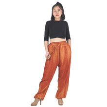 Load image into Gallery viewer, Peacock Feather Dream Unisex Drawstring Genie Pants in Orange PP0110 020015 03