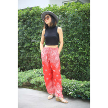 Load image into Gallery viewer, Flower drops Unisex Drawstring Genie Pants in Red PP0110 020070 05