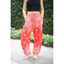 Load image into Gallery viewer, Flower drops Unisex Drawstring Genie Pants in Red PP0110 020070 05
