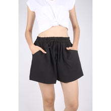 Load image into Gallery viewer, Solid Color Women&#39;s Drawstring Short Pants in Black PP0315 130000 10