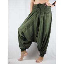 Load image into Gallery viewer, Solid color Unisex Aladdin drop crotch pants in Olive PP0056 020000 13