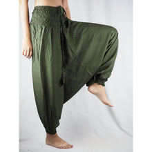 Load image into Gallery viewer, Solid color Unisex Aladdin drop crotch pants in Olive PP0056 020000 13