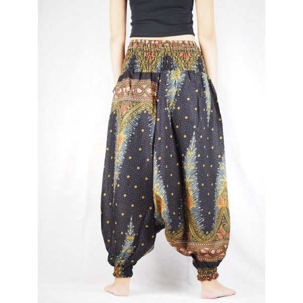 Peacock Unisex Aladdin drop crotch pants in Black PP0056 020042 06