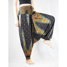 Load image into Gallery viewer, Peacock Unisex Aladdin drop crotch pants in Black PP0056 020042 06