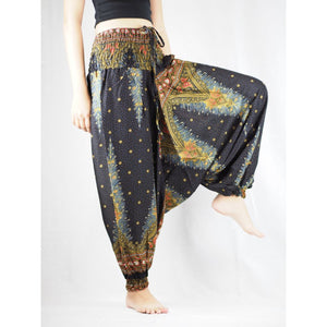 Peacock Unisex Aladdin drop crotch pants in Black PP0056 020042 06