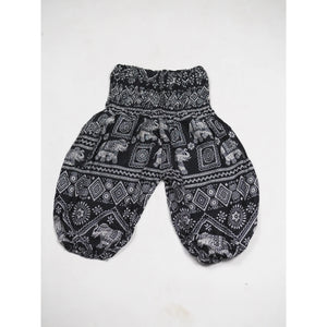 African Elephant Unisex Kid Harem Pants in Black PP0004 020004 01