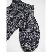 Load image into Gallery viewer, African Elephant Unisex Kid Harem Pants in Black PP0004 020004 01