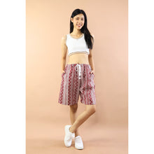 Load image into Gallery viewer, Wooven Women&#39;s Shorts drawstring Pants in Dark Red PP0139 040000 15