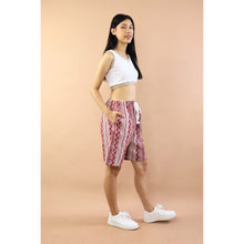 Load image into Gallery viewer, Wooven Women&#39;s Shorts drawstring Pants in Dark Red PP0139 040000 15