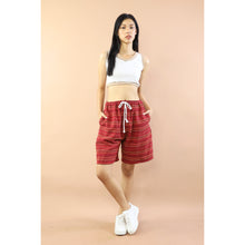 Load image into Gallery viewer, Wooven Women&#39;s Shorts drawstring Pants in Dark Red PP0139 040000 15
